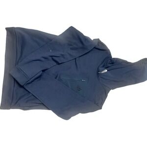 adidas Men's M Navy Blue Fleece Pullover Hoodie Zipper Pocket Long Sleeve